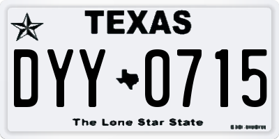 TX license plate DYY0715