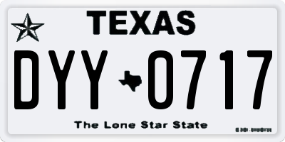 TX license plate DYY0717