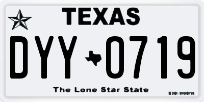 TX license plate DYY0719