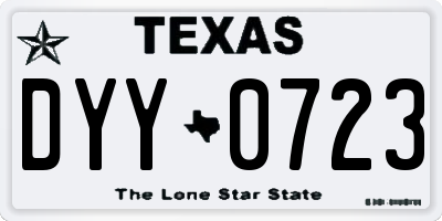 TX license plate DYY0723