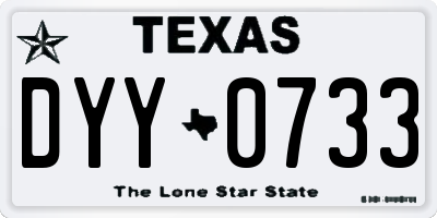 TX license plate DYY0733