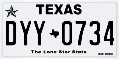 TX license plate DYY0734