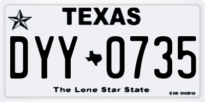 TX license plate DYY0735
