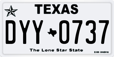 TX license plate DYY0737