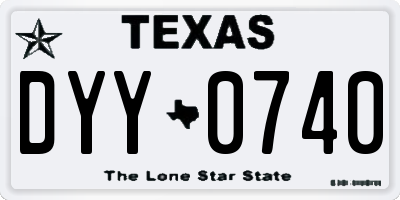 TX license plate DYY0740