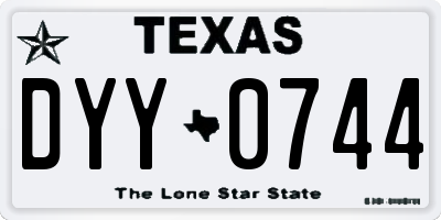 TX license plate DYY0744