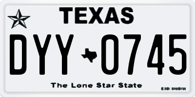 TX license plate DYY0745