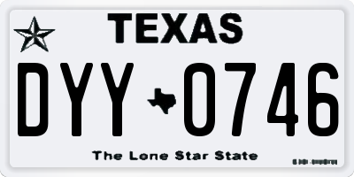 TX license plate DYY0746