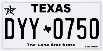 TX license plate DYY0750