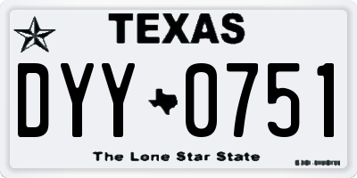TX license plate DYY0751