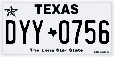 TX license plate DYY0756