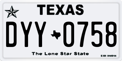 TX license plate DYY0758