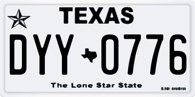 TX license plate DYY0776