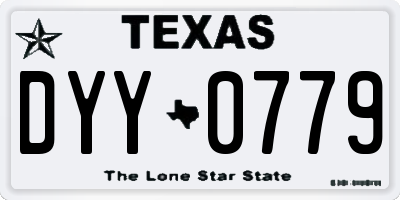 TX license plate DYY0779