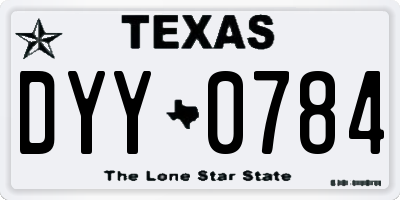 TX license plate DYY0784