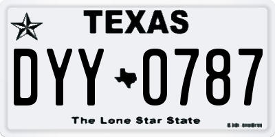 TX license plate DYY0787