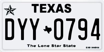 TX license plate DYY0794