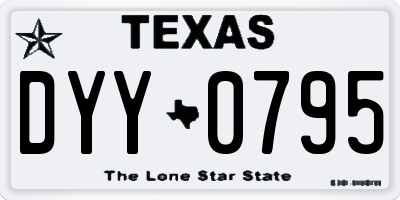 TX license plate DYY0795