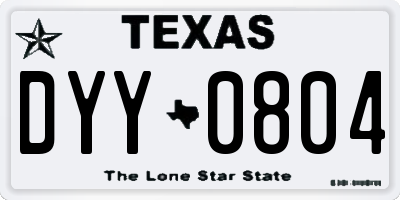 TX license plate DYY0804