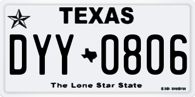 TX license plate DYY0806