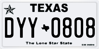 TX license plate DYY0808