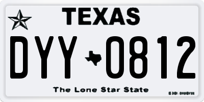 TX license plate DYY0812