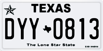 TX license plate DYY0813