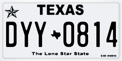 TX license plate DYY0814