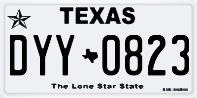 TX license plate DYY0823
