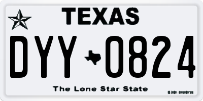 TX license plate DYY0824