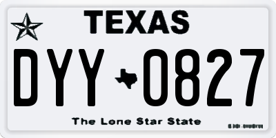 TX license plate DYY0827