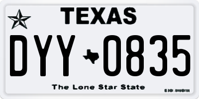 TX license plate DYY0835