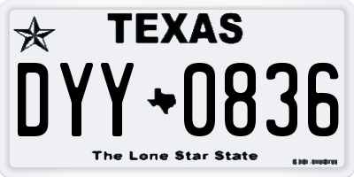 TX license plate DYY0836