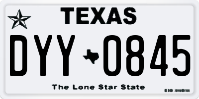 TX license plate DYY0845