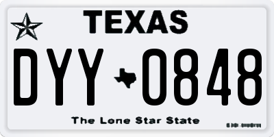 TX license plate DYY0848