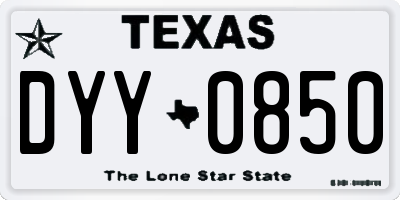 TX license plate DYY0850