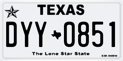 TX license plate DYY0851