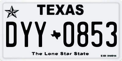 TX license plate DYY0853