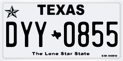 TX license plate DYY0855