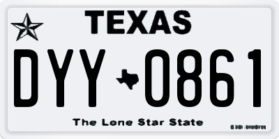 TX license plate DYY0861