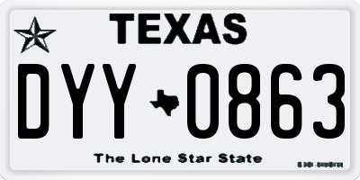 TX license plate DYY0863