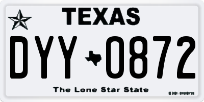 TX license plate DYY0872