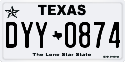 TX license plate DYY0874