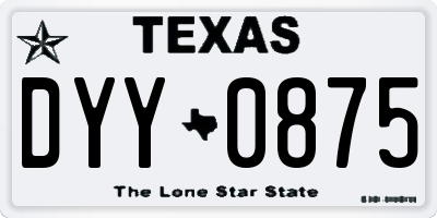 TX license plate DYY0875