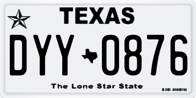 TX license plate DYY0876