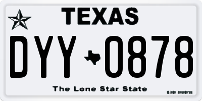 TX license plate DYY0878