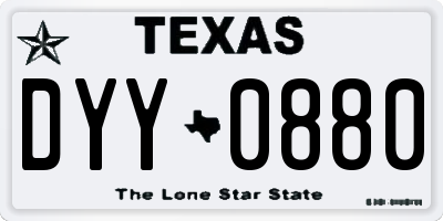 TX license plate DYY0880