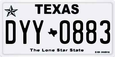 TX license plate DYY0883