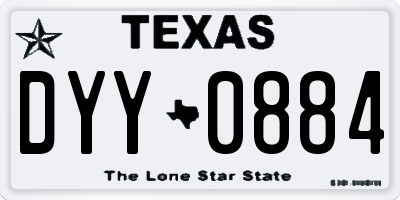 TX license plate DYY0884