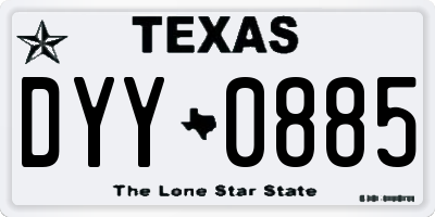 TX license plate DYY0885